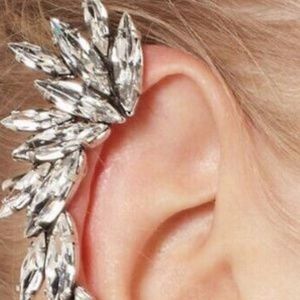 Ear Cuff Jacket/Wrap Earring Pierced and Clip Rhinestone